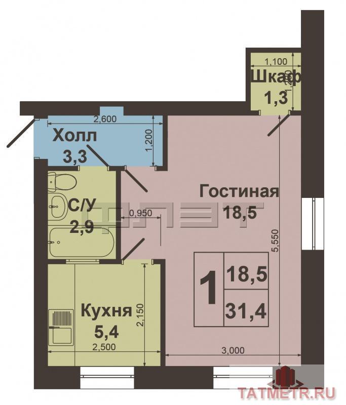 Продажа / Квартиры, Казань, Телецентра улица, 1 890 000 Продается однокомнатная квартира, по улице Телецентра д. 17 кирпичного дома в кировском районе. В квартире выполнен... - 4