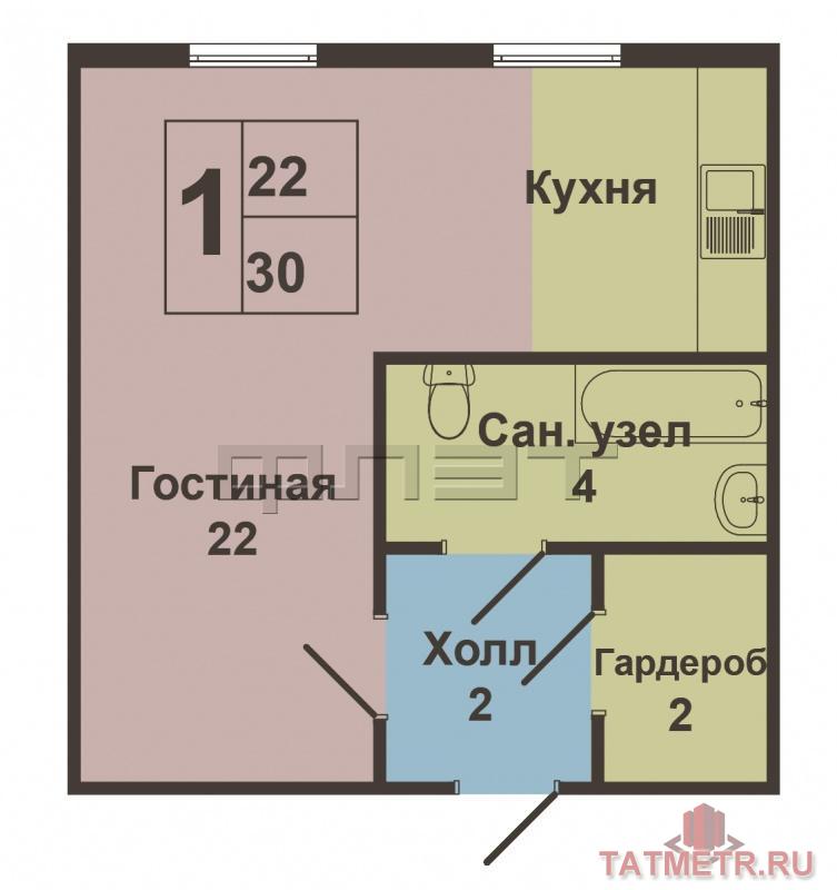 Продажа / Квартиры, Казань, Челюскина улица, 1 980 000 Авиастроительный район, ул. Челюскина, д.64. В очень уютном месте Авиастроительного района продаётся красивая,... - 8