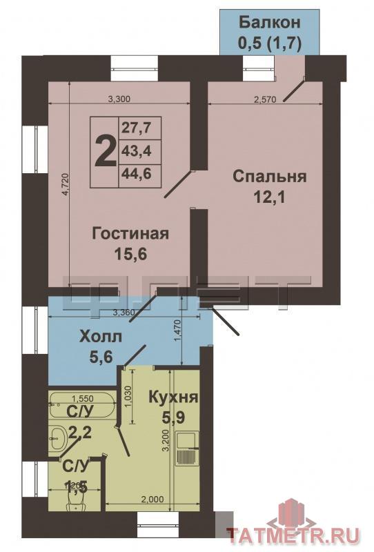 Продажа / Квартиры, Казань, Авиахима улица, 2 090 000 На улице Авиахима, разделяющей два популярных района города Казани – Вахитовский и Советский – в доме № 53 продается... - 8