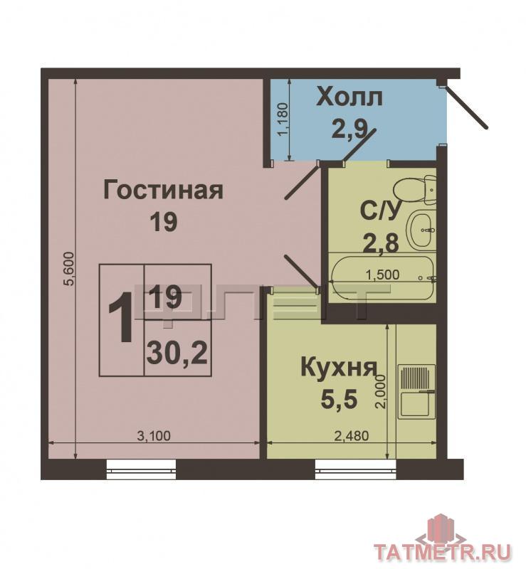 Продажа / Квартиры, Казань, Красной Позиции улица, 2 280 000 Предлагаем вашему вниманию лучшее предложение на сегодняшний день по критерию цена-качество! Продается однокомнатная... - 10