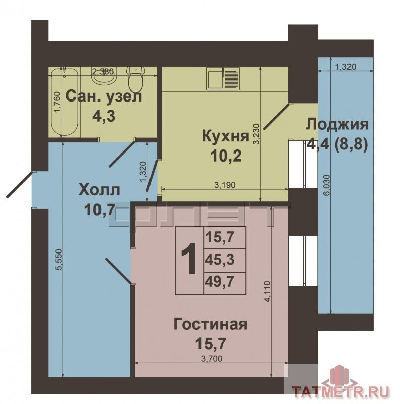 Продажа / Квартиры, Казань, Серова улица, 3 390 000 В тихом и уютном Московском районе продается отличная 1-комнатная квартира по ул.Серова дом 22/24. Квартира... - 15