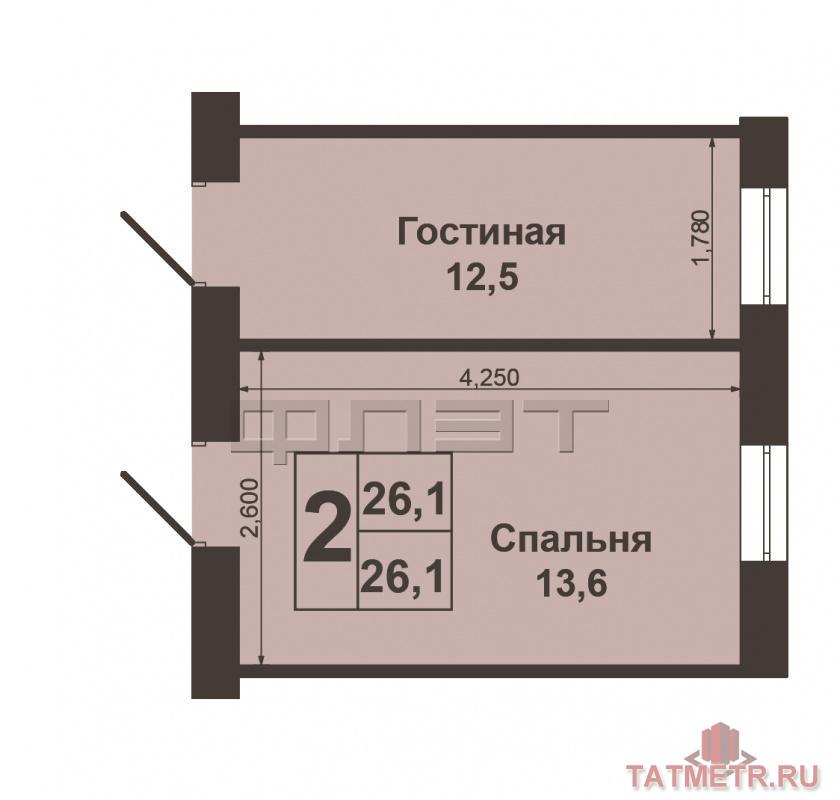 Продажа / Квартиры, Казань, Поперечно-Базарная улица, 1 380 000 В тихом зелёном месте в окружении новых домов на одной из основных транспортных магистралей Кировского района... - 8