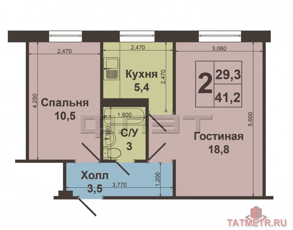 Продажа / Квартиры, Казань, Ново-Светлая улица, 3 100 000 Кировский район, ул.Ново-Светлая,д.11. Продается 2-х комнатная очень уютная, теплая, хорошая квартира, комнаты... - 6