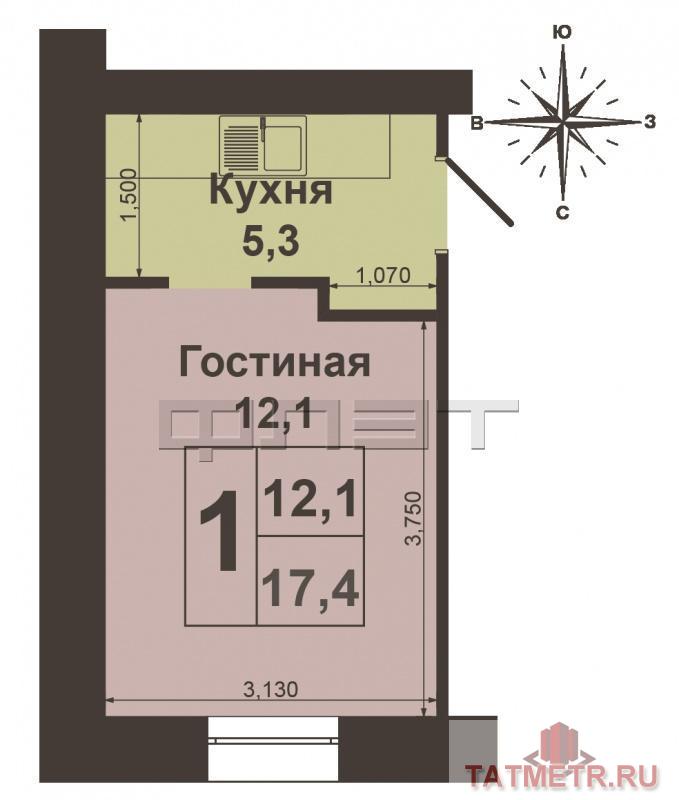 Казань, Московский район,поселок Левченко,Выборгская,2 Продам комнату в общежитии(статус квартиры).Комната... - 9