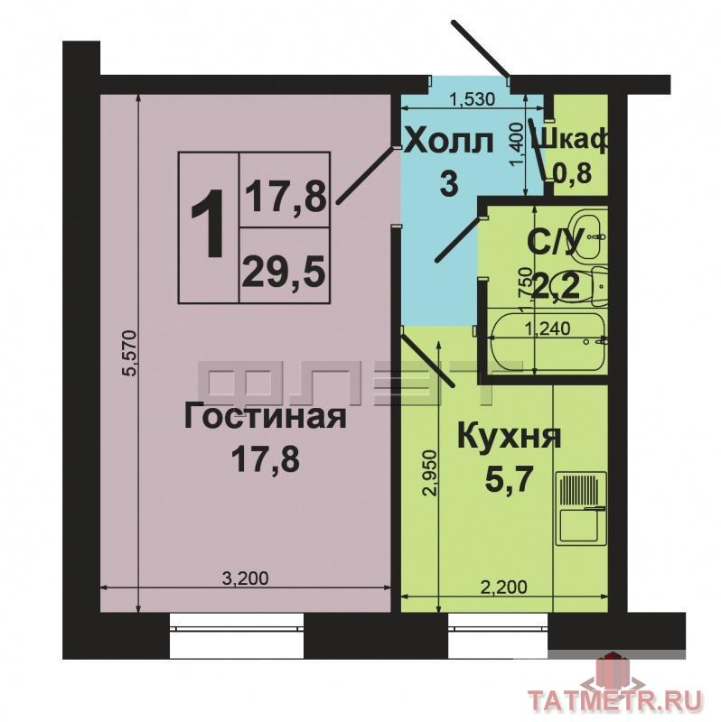 Продажа / Квартиры, Казань, Победы проспект, 2 260 000 Выставлена на продажу прекрасная 1 комнатная квартира, в самом респектабельном районе города, в шаговой доступности... - 10