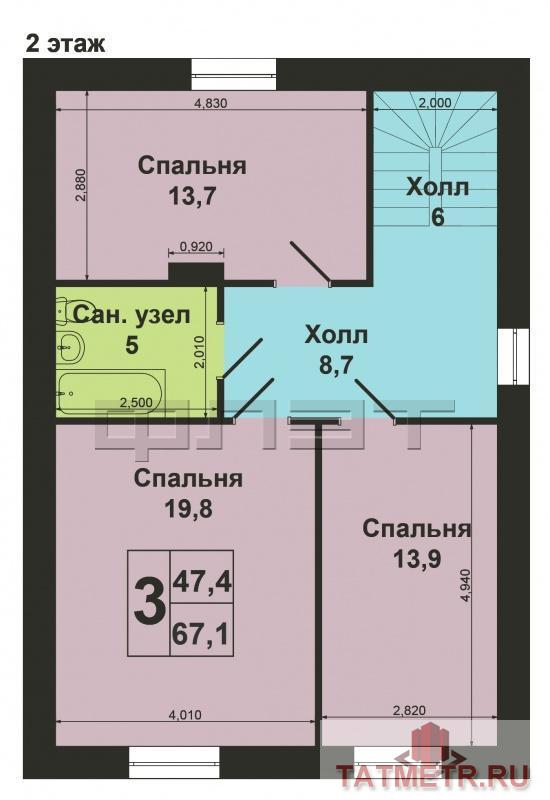 Продажа / Дома и коттеджи, Васильево, Новая улица, 4 850 000 Республика Татарстан, Зеленодольский район, пгт. Васильево, ул. Новая. Представляем Вашему вниманию совершенно новый... - 11