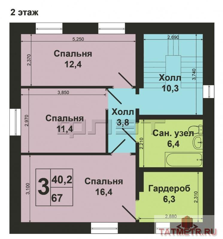 Лаишевский  район, с.Сокуры, ул. Грушевая .продается комфортный коттедж в   (17 км. от РКБ). Красивый двухэтажный... - 21