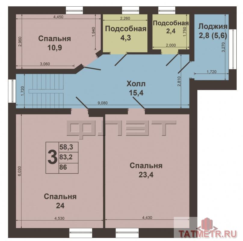 Продажа / Дома и коттеджи, Казань, Азина улица (Киндери), 5 700 000 Продается коттедж кирпичный 2-х этажный. Первый этаж кухня 14 кв.м., большой зал 37 кв.м., спальня. На втором этаже... - 3