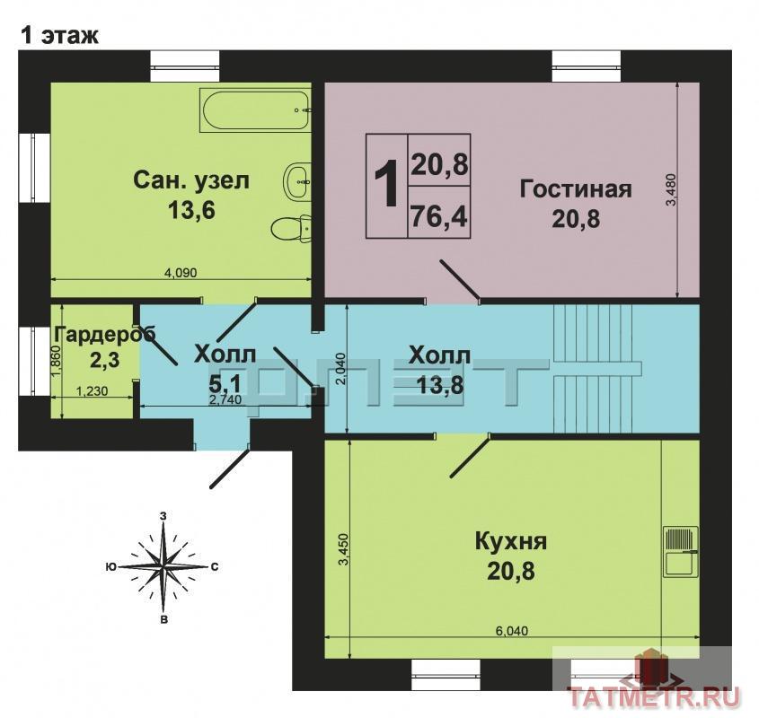 Продажа / Дома и коттеджи, Казань, Залесная улица, 7 650 000 Казань. Пос. Залесный. Продается коттедж по ул. Залесная. Дом кирпичный, общая площадь дома 148 кв.м. Высота... - 13