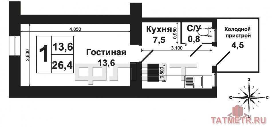 Казань. Кировский район. Пос. Залесный Продается часть дома по ул. Окская,  общая площадь 21, 1 кв.м., без учета... - 5