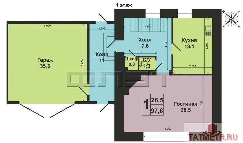 Продажа / Дома и коттеджи, Казань, Шавкат улица, 17 000 000 Казань. Кировский район. Пос. Залесный, ул. Шавкат. Продается шикарный коттедж с общей площадью 206, 5 кв.м. Земля 8... - 27
