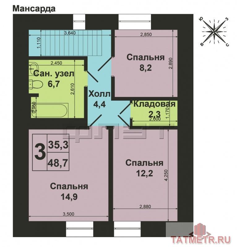 Казань. Кировский район. Пос. Залесный, ул. Шавкат.  Продается шикарный коттедж с общей площадью 206, 5 кв.м. Земля 8... - 28