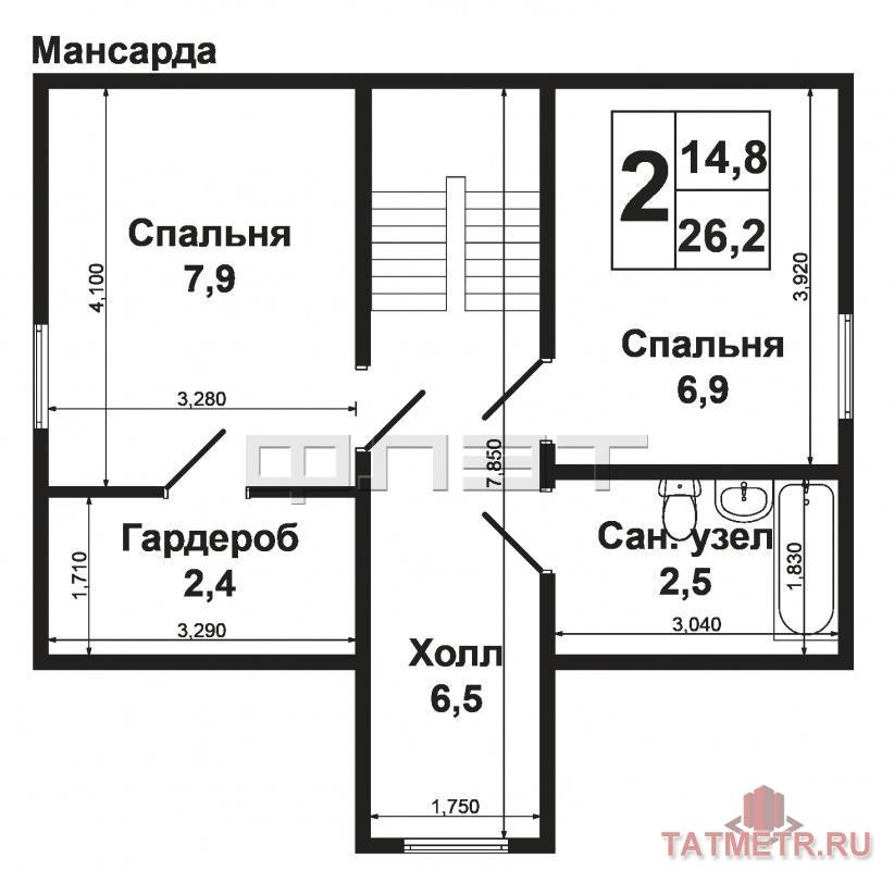 Продажа / Дома и коттеджи, Казань, Газовая улица, 4 990 000 Продам двухэтажный дом с ж/б фундаментом со всеми удобствами, баней и гаражом на участоке 6 соток (Крутушка-1 - через... - 15