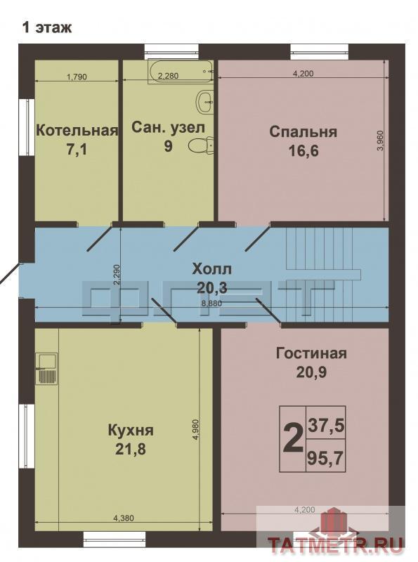 Продажа / Дома и коттеджи, Казань, тракт. Мамадышский, 6 500 000 Отличное предложение! Продам новый кирпичный 2х этажный дом с черновой отделкой на участке 10 соток, в черте города,... - 7