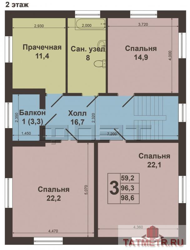 Продажа / Дома и коттеджи, Казань, тракт. Мамадышский, 6 500 000 Отличное предложение! Продам новый кирпичный 2х этажный дом с черновой отделкой на участке 10 соток, в черте города,... - 8