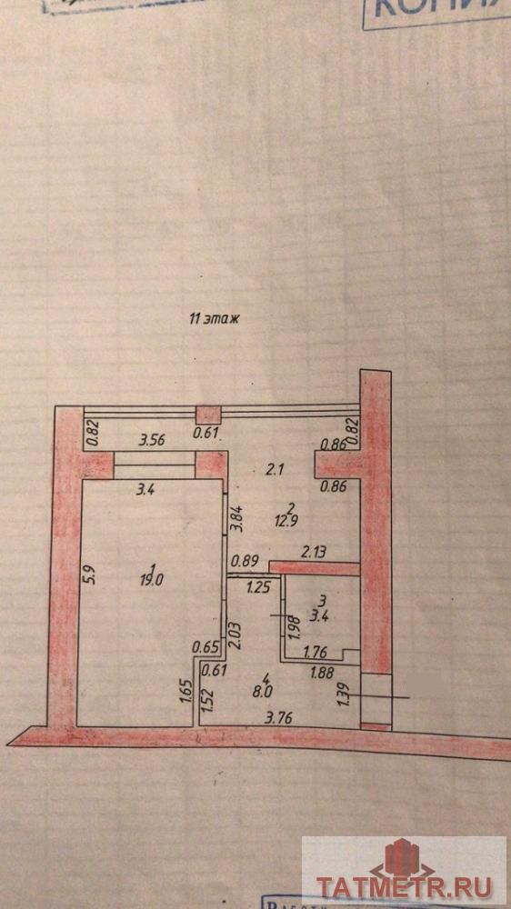 Продажа / Квартиры, Казань, Дубравная улица, 3 469 000 Казань г, Приволжский, Дубравная улица 13, м. Проспект Победы, 1 комн., общ. пл. 43 кв.м., жил.пл. 19 кв.м., комнаты... - 9