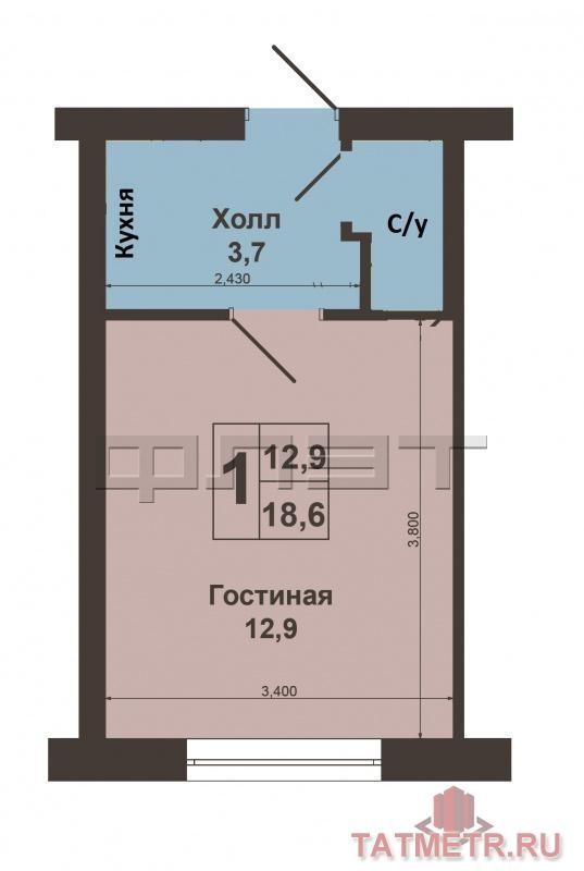 Продажа / Квартиры, Казань, Гвардейская улица, 1 550 000 Советский район, ул.Гвардейская, д.48/2 (ост.Гвардейская). Очень уютная, аккуратная 1-комнатная малогабаритная... - 4