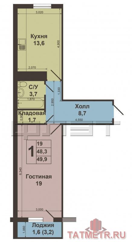 Продажа / Квартиры, Казань, Победы проспект, 3 595 000 Приволжский район, Проспект Победы, д.78. Продаю однокомнатную квартиру в Приволжском районе, ул Проспект Победы 78... - 8