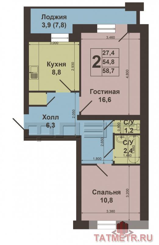 Продажа / Квартиры, Казань, Исмаила Гаспринского улица, 3 900 000 Отличное предложение! Вахитовский район, в историческом центре нашего любимого города продается 2 комнатная квартира... - 10