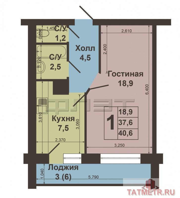 Продажа / Квартиры, Казань, Бари Галеева улица, 2 630 000 Советский, ул. Галеева д. 16. Выставлена на продажу однокомнатная квартира расположенная на 2 этаже 14- ти этажного... - 9