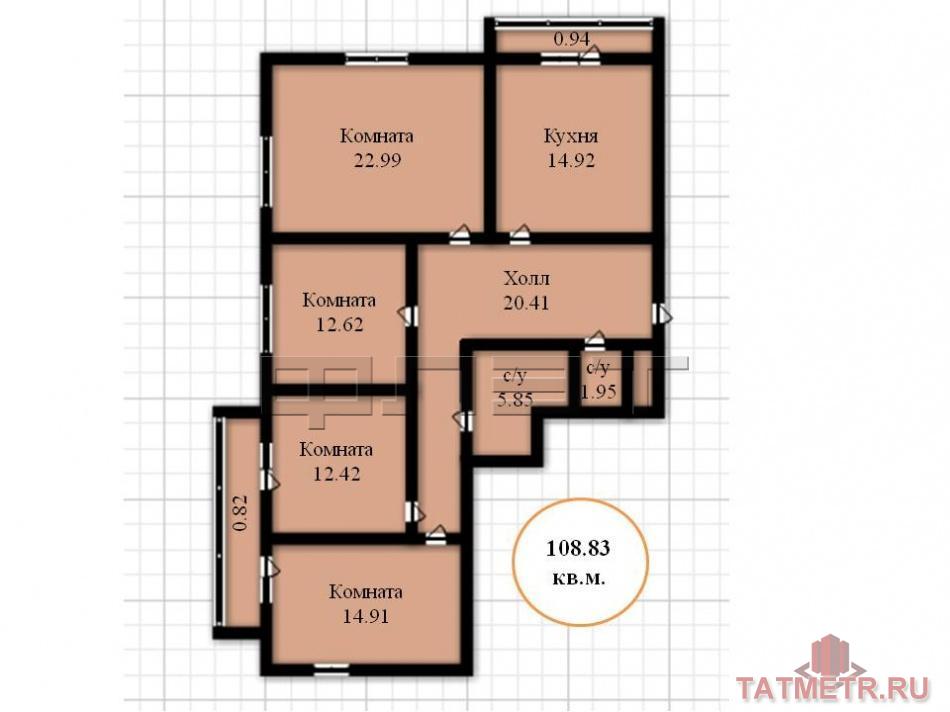 Продажа / Квартиры, Казань, Николая Столярова улица, 6 481 150 Продается четырехкомнатная квартира площадью 109.85 / 62.95 / 14.92 кв.м. в новом жилом комплексе 'Маркиз'. Дом... - 7