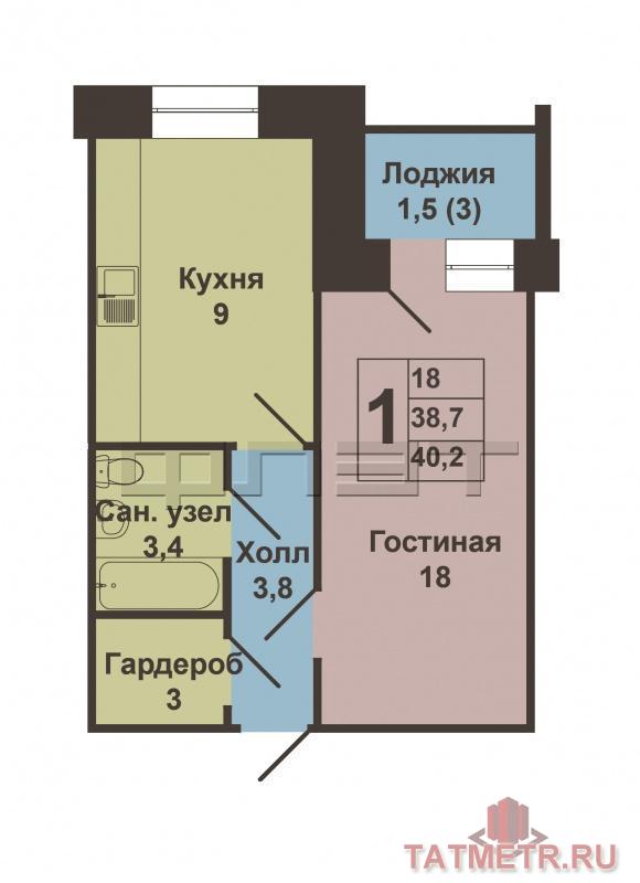 Продажа / Квартиры, Казань, Беломорская улица, 2 800 000 Внимание!!! Продается отличная 36 кв метров, светлая, теплая, уютная однокомнатная улучшенка , в самом сердце... - 10