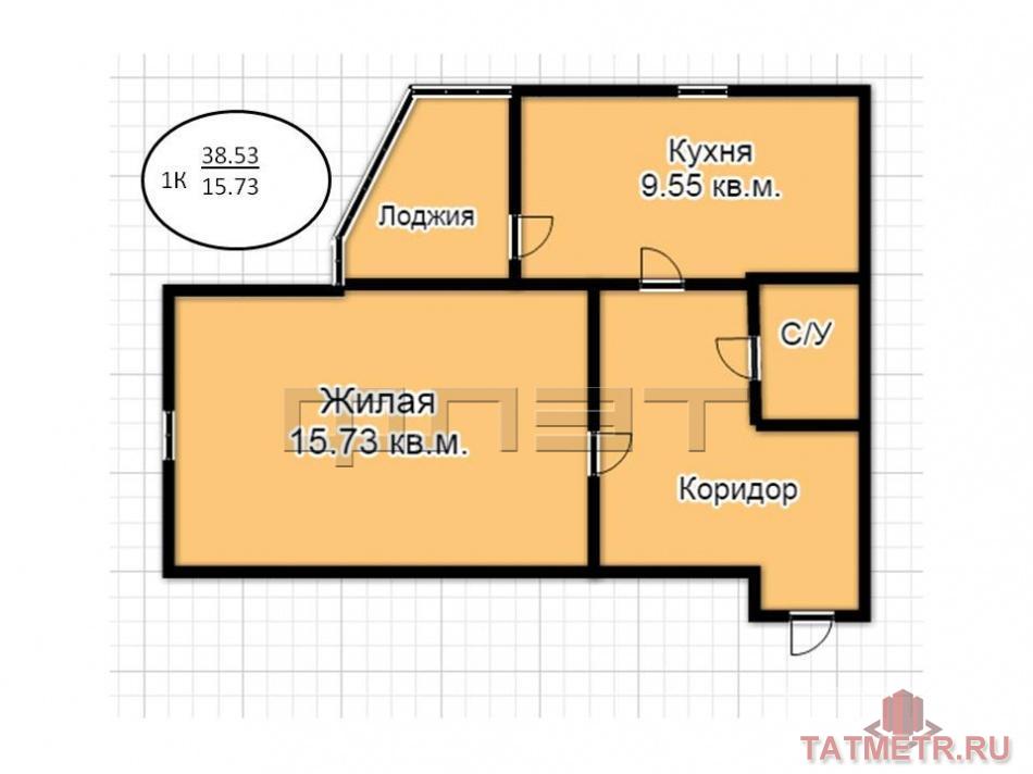 Продажа / Квартиры, Казань, Счастливая улица, 2 000 000 Приволжский район, ул. Счастливая (Усады), д.7. Продается просторная однокомнатная квартира 38,53 м2 в ЖК... - 1