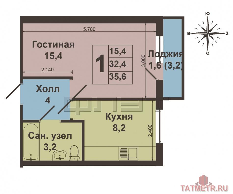 Продажа / Квартиры, Казань, Чистопольская улица, 3 900 000 Продается 1 комн. квартира на ул. Чистопольской д.25 ( рядом улицы Мусина , Меридианная ) квартира в хорошем... - 8