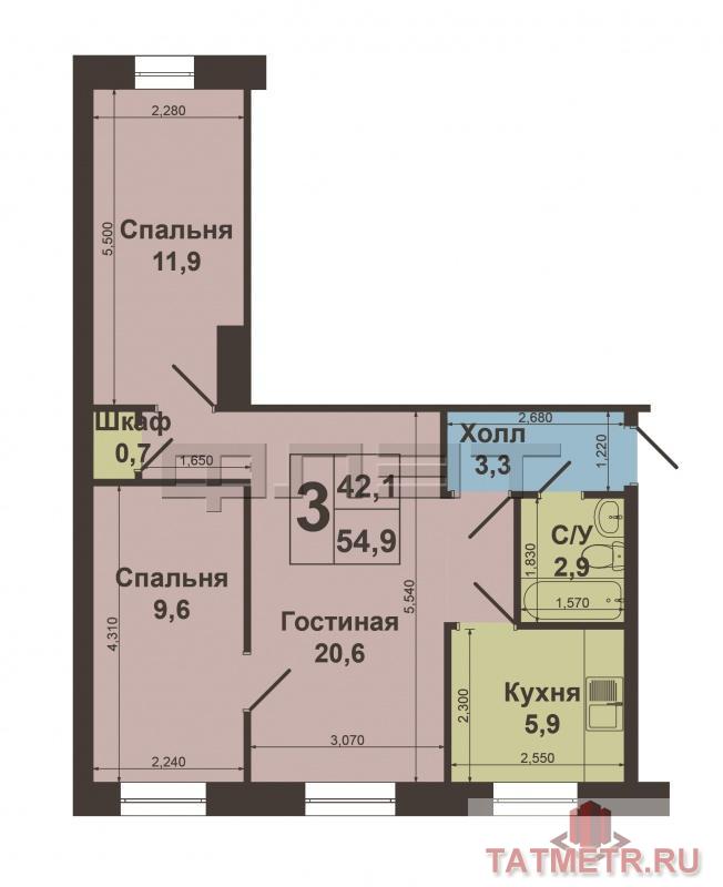 Продажа / Квартиры, Казань, Академика Королева улица, 3 450 000 Московский район, ул.Королева д.10 . В одном из самых динамично развитых районов Казани, рядом со станцией метро... - 8