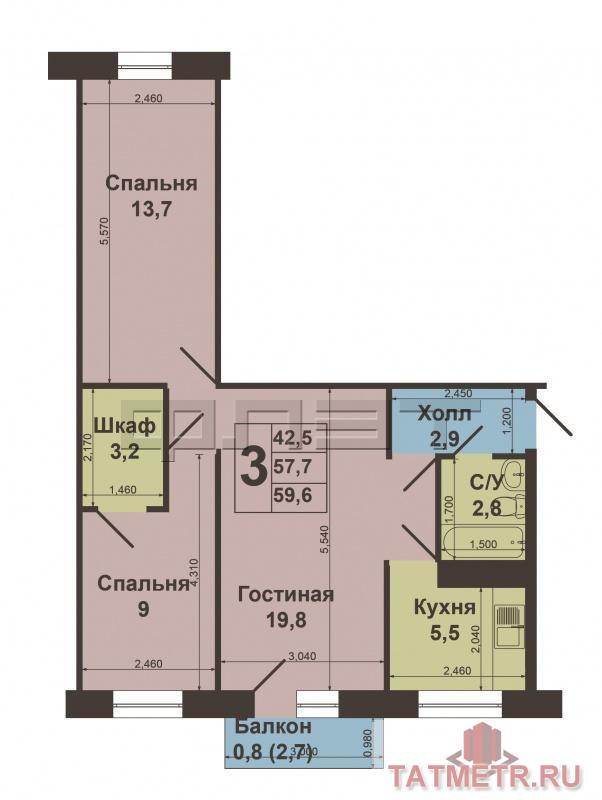 Продажа / Квартиры, Казань, Можайского улица, 2 780 000 Кировский район, ул. Можайского, д.16. Квартира с хорошим ремонтом: новая входная дверь Гардиан, все трубы и... - 5