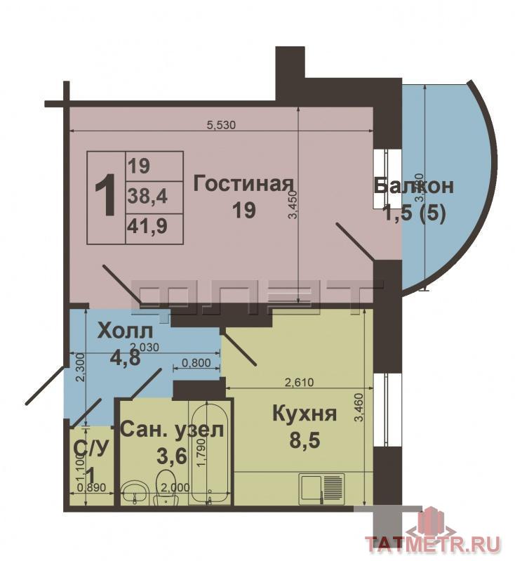 Продажа / Квартиры, Казань, Академика Глушко улица, 2 600 000 В Советском районе по ул. Ак. Глушко д.16/24 продается уютная однокомнатная квартира. Идеальный вариант для семьи!... - 5