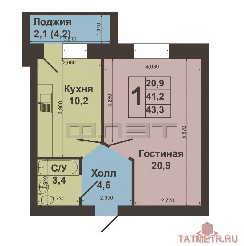 Продажа / Квартиры, Зеленодольск, Королева улица, 1 800 000 Зеленодольск, Мирный,ул.Королева д.14а.Прекрасная, уютная 1 комнатная квартира в кирпичном доме 2007 года постройки.... - 12
