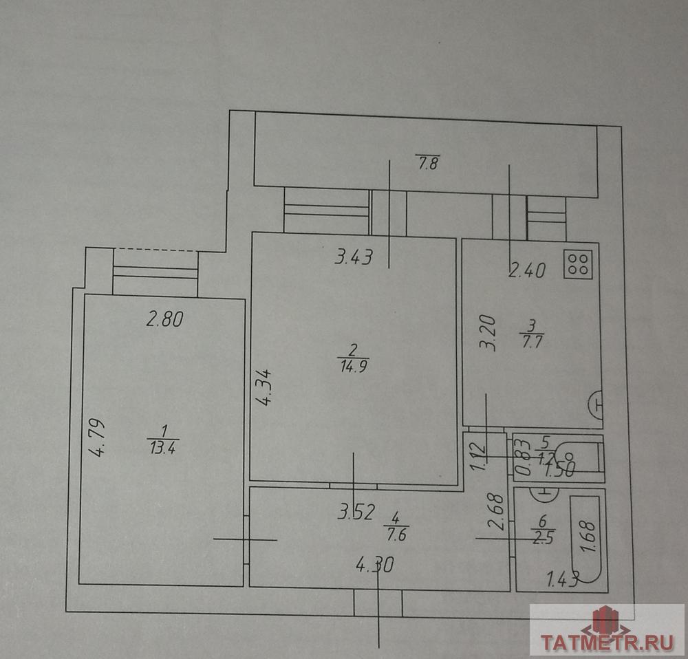 Продается светлая и теплая 2х комнатная квартира общей площадью 51,2 кв.м. в кирпичном доме на 3 этаже. В квартире... - 10