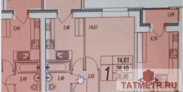 Продажа / Комнаты, Пестрецы, Тукая улица, 1 480 000 Продам 1-к квартиру на 3 этаже Адрес: г. Казань ул. Тукая 28 - ЖК Царево Общая площадь -28,5кв.м Кухня – 8 кв.м.... - 3