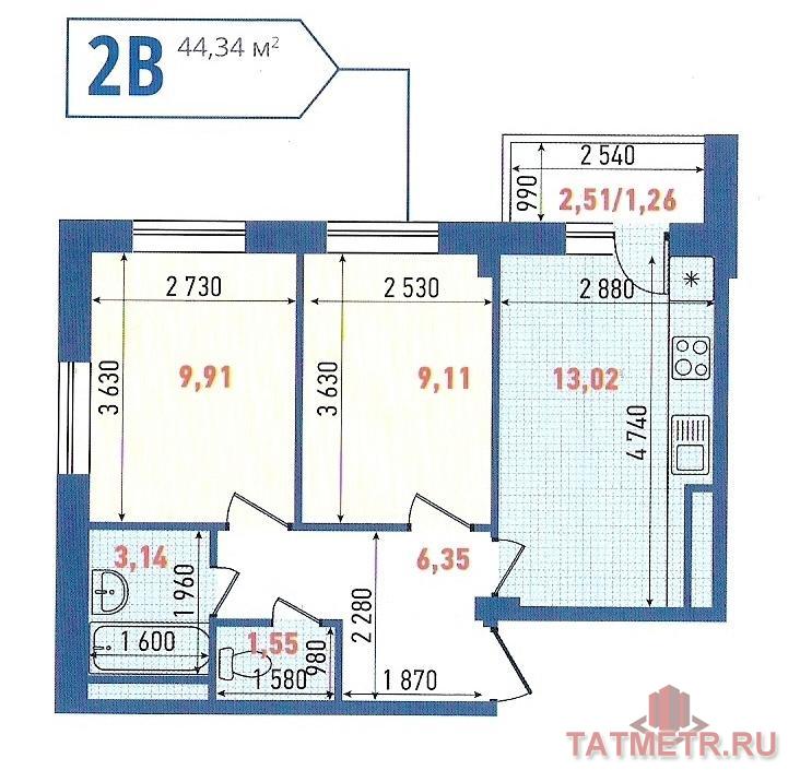 Продажа / Квартиры, Казань, Белинского улица, 1 466 000 СТАРТ ПРОДАЖ Дом №3 Жилой квартал «Новые Острова» на пересечении ул.Белинского и ул.Тэцевская. Срок сдачи дома 2... - 11