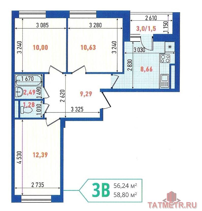 Продажа / Квартиры, Казань, Белинского улица, 1 466 000 СТАРТ ПРОДАЖ Дом №3 Жилой квартал «Новые Острова» на пересечении ул.Белинского и ул.Тэцевская. Срок сдачи дома 2... - 12