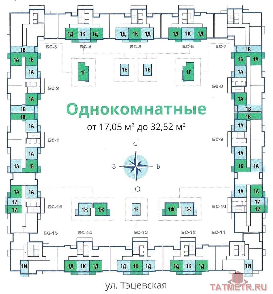 Продажа / Квартиры, Казань, Белинского улица, 1 466 000 СТАРТ ПРОДАЖ Дом №3 Жилой квартал «Новые Острова» на пересечении ул.Белинского и ул.Тэцевская. Срок сдачи дома 2... - 16