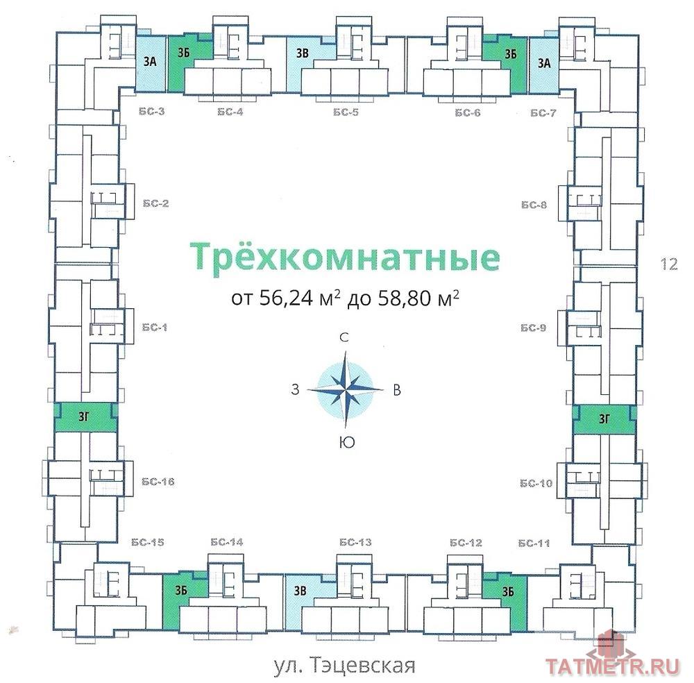 Продажа / Квартиры, Казань, Белинского улица, 1 466 000 СТАРТ ПРОДАЖ Дом №3 Жилой квартал «Новые Острова» на пересечении ул.Белинского и ул.Тэцевская. Срок сдачи дома 2... - 18