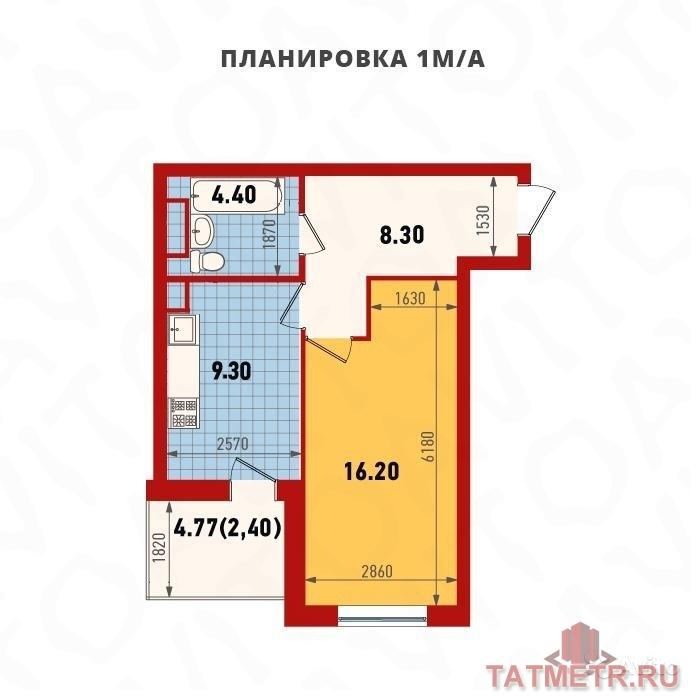 Продажа / Квартиры, Казань, Гвардейская улица, 2 650 000 СРОЧНО! ДЕШЕВО! Продается 1-комнатная квартира в ЖК Голливуд рядом с метро Аметьево (5 минут пешком). Дом монолитный... - 9