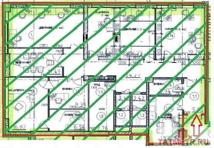 Коммерческая / Продажа / Офисы, Казань, Меридианная улица, 20 500 000 Продается офисное помещение от застройщика на втором этаже, в чистовой отделке. - 1