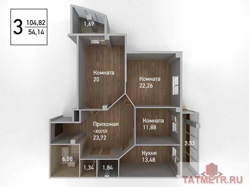 Продажа / Квартиры, Казань, Аделя Кутуя улица, 5 900 000 Внимание! Самое выгодное предложение в этом районе! Продается просторная и светлая 3-х квартира на 7-м этаже с... - 11