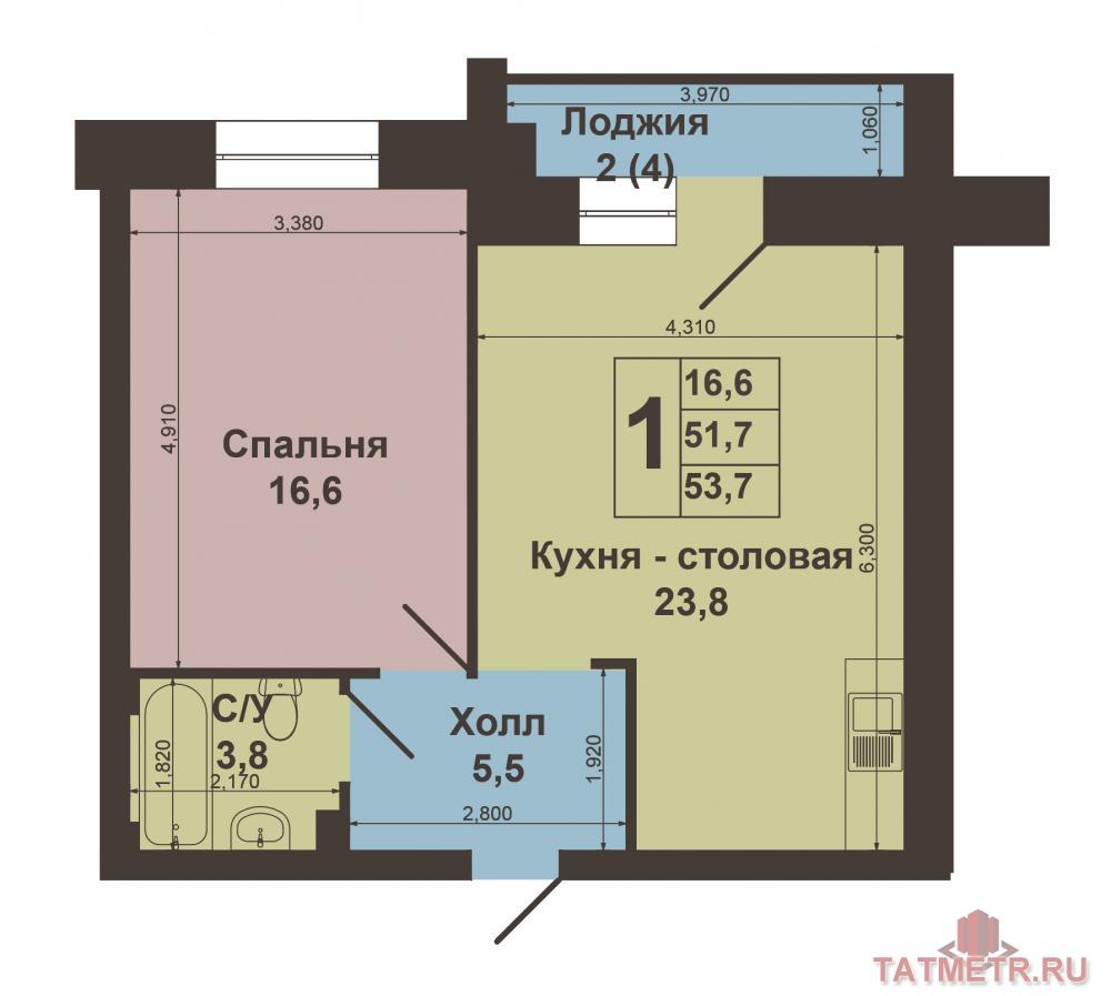 Продажа / Квартиры, Казань, Минская улица, 4 500 000 В одном их самых зеленых уголков Советского района, в ЖК «Green Hill» на ул. Минская, д.73, продается шикарная... - 17