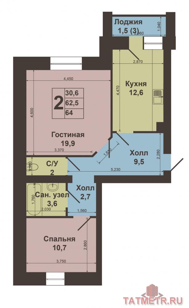 Продажа / Квартиры, Казань, Чапаева улица, 4 100 000 г.Казань, Авиастроительный район, ул.Чапаева д.20/19. Двухкомнатная квартира в кирпичном доме, 2007г.п. Этаж 7/10.... - 11