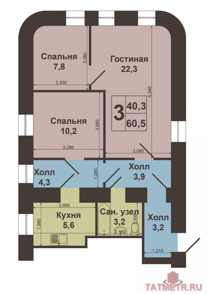 Продажа / Квартиры, Казань, Муштари улица, 5 600 000 Вахитовский район, ул.Муштари, д.13 - предлагаем Вашему вниманию 3к квартиру в самом центре нашего любимого города.... - 1