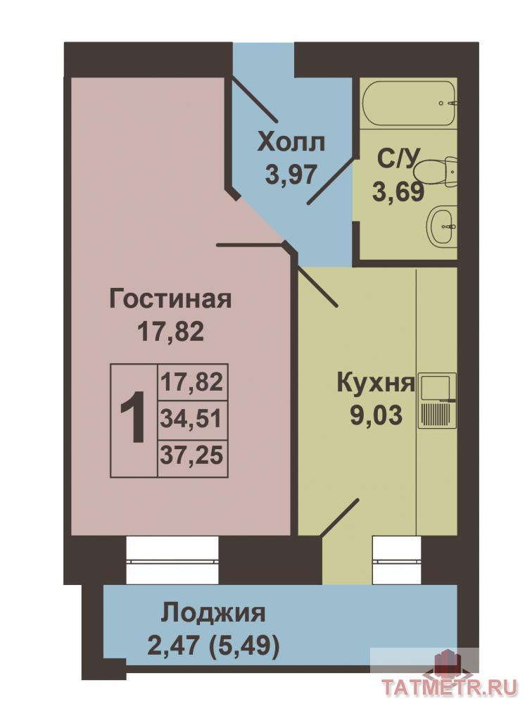 Продажа / Квартиры, Казань, Кул Гали улица, 3 150 000 ЖК «Изумрудный город», Приволжский район, ул. Кул Гали, дом 38. Продается отличная 1-комнатная квартира общей... - 6