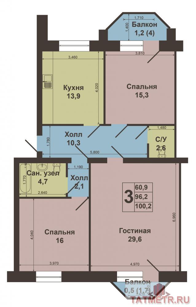 Продажа / Квартиры, Казань, Островского улица, 10 000 000 Вахитовский район, ул. Островского, д. 86. Продается великолепная 3-комнатная квартира в самом центре Казани, возле... - 9