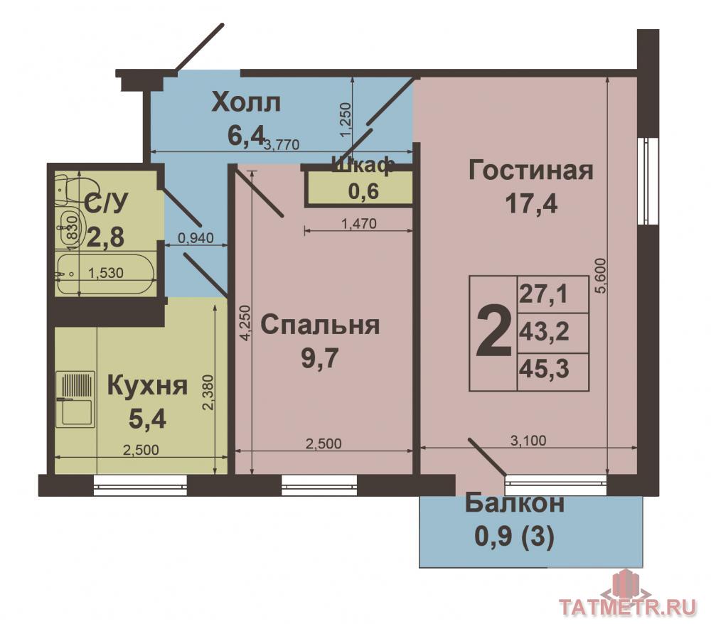 Продажа / Квартиры, Казань, Космонавтов улица, 2 750 000 Продаю двухкомнатную квартиру с изолированными комнатами по адресу ул. Космонавтов д.8, расположенную на 4 этаже 5... - 10