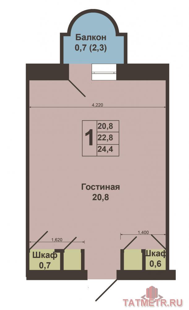 Продается гостинка в хорошем состоянии. Казань, ул. Тунакова, 64.  Хорошее положение квартиры относительно дома, не...