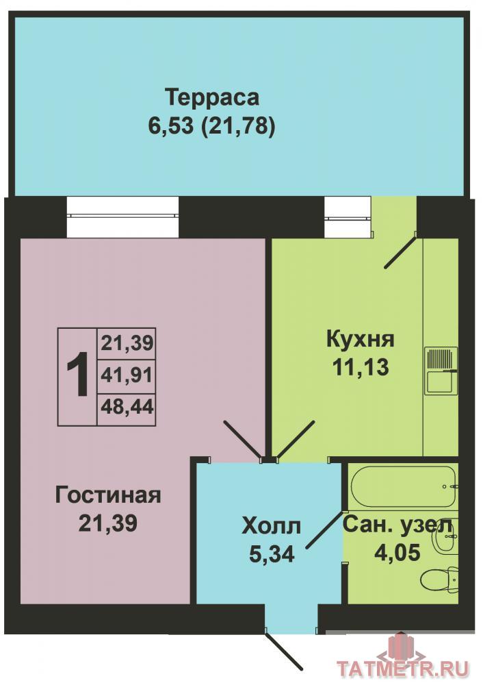 Продается однокомнатная квартира площадью 48.44 / 21.39 / 11.13 кв.м. в жилом комплексе 'Art City'. Это истинное... - 10