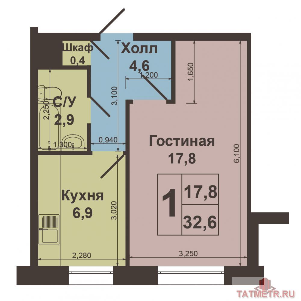 Продажа / Квартиры, Казань, Вишневского улица, 2 950 000 Вахитовский район, ул. Вишневского, 51. Продается светлая уютная однокомнатная квартира в хорошем состоянии.... - 12